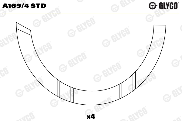 Thrust Washer, crankshaft - A169/4 STD GLYCO - 1901385, 1901386, 79247600