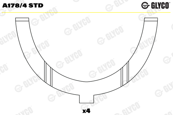 Thrust Washer, crankshaft - A178/4 STD GLYCO - 276.1257.005, 2761257005
