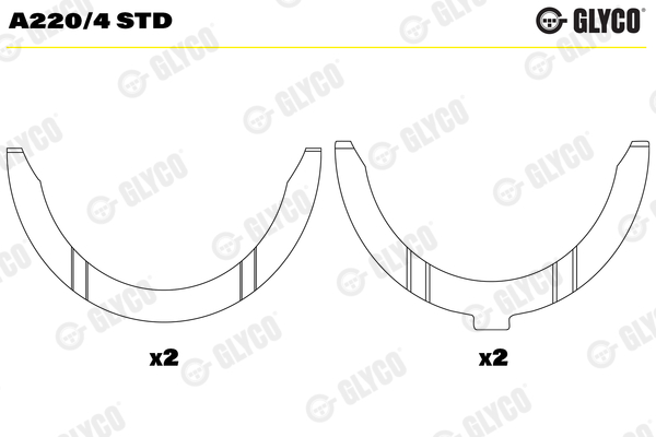 A220/4 STD, Distanční kotouč, kliková hřídel, Lož.axiál.(AS)set, GLYCO, 12280-37525-27