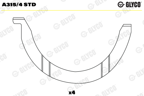 Thrust Washer, crankshaft - A315/4 STD GLYCO - 5801402977, A315/4STD