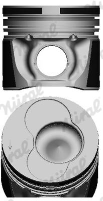 Piston with rings and pin - 87-114907-80 NÜRAL - 0305402