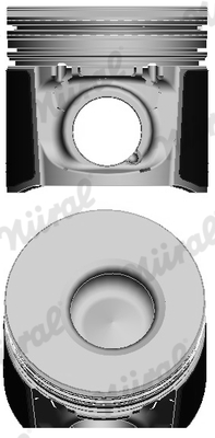 87-122200-00, Piston with rings and pin, NÜRAL, 500365851, 0099000, 94726600, A350565STD