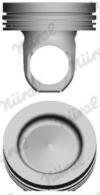 Kolben mit Ringen und Bolzen - 87-123200-10 NÜRAL - 20482587, 3165230, 0385600