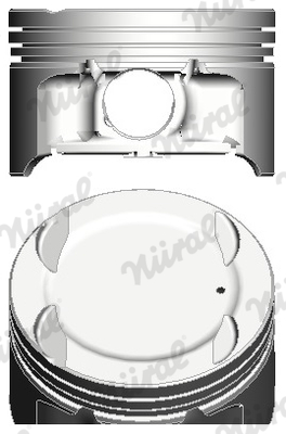 Piston with rings and pin - 87-124800-00 NÜRAL - 71736285, 0097200, 24241STD