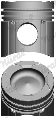 Piston with rings and pin - 87-143800-10 NÜRAL - 2290510, 94847600