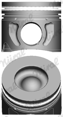 87-148100-80, Piston with rings and pin, NÜRAL, 7C166110BAB