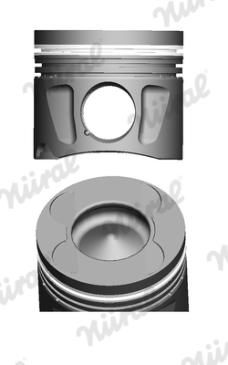 Piston with rings and pin - 87-427407-10 NÜRAL - 40096630