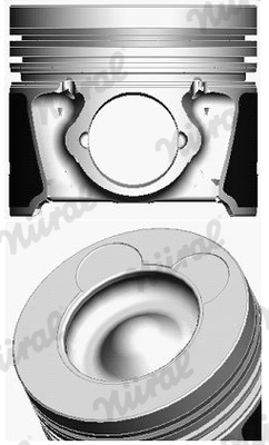 87-434200-00, Piston with rings and pin, NÜRAL, 23410-2A961