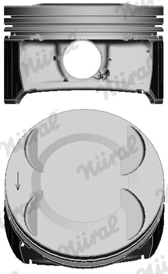 87-435300-00, Piston with rings and pin, NÜRAL, 55559652, 011PI001110000, 41492600