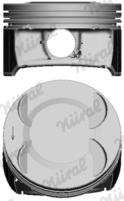 87-435307-00, Piston with rings and pin, NÜRAL, 55559654
