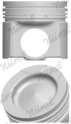 87-438800-00, Piston with rings and pin, NÜRAL, 2097300