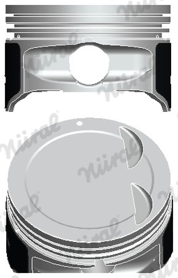 Piston with rings and pin - 87-443600-00 NÜRAL - 04C107065C, 04C107065P, 028PI001450000
