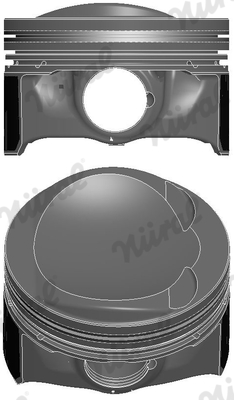 Piston with rings and pin - 87-443800-00 NÜRAL - 06H107065DF, 028PI001320000, 40761600