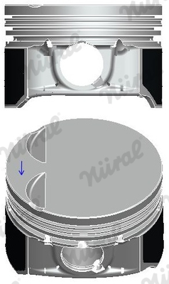 87-501800-40, Piston with rings and pin, NÜRAL, 0303300, 048107065F