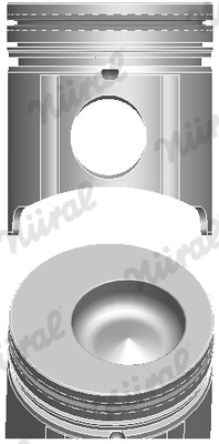 Piston with rings and pin - 87-521407-00 NÜRAL - A350937.020, 1873458, 1873460