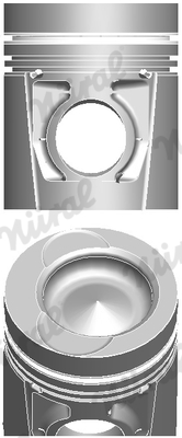 Piston with rings and pin - 87-743400-50 NÜRAL - 2136500, 94446600, A354120STD