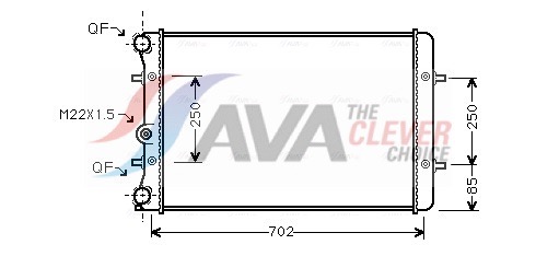 AI2155, Chladič, chlazení motoru, Chladič vody 1,6i/1,8i/1,9TDi, AVA QUALITY COOLING, 1J0121253A, 1J0121253AB, 1J0121253AD, 1J0121253AF, 1J0121253AH, 1J0121253AJ, 1J0121253AN, 1J0121253AP, 1J0121253AQ, 1J0121253AT, 1J0121253B, 1J0121253H, 1J0121253J, 1J0121253L, 1J0121253M, 1J0121253N, 1J0121253P, 1J0121253Q, 1J0121253R, 0015302129, 010230N, 01103029, 03002129, 07274410000, 0740046, 101155, 121290001, 131060, 16662, 2219038