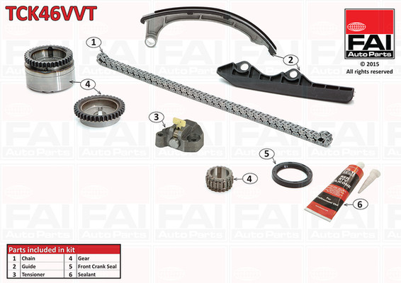 Timing Chain Kit - TCK46VVT FAI AutoParts - 13028-AX000, 13028-AX001, 13028-BX000