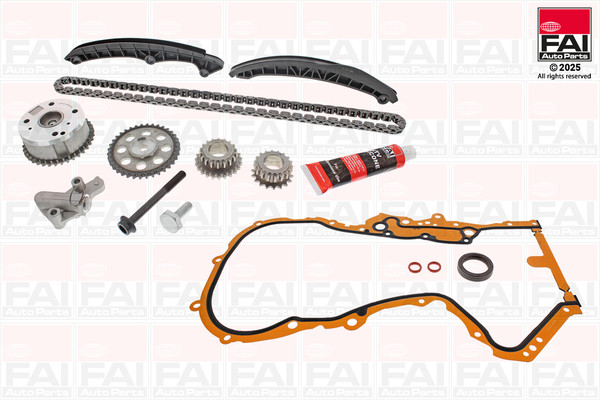 TCK87VVT, Steuerkettensatz, FAI AutoParts, 03C105209AC, 03C105209AG, 03C109158, 03C109158A, 106306, 30106306, 559015430, ACK4088, CHK1029M, NCK4088, TC0177FK, 559180840, TC2005VFK
