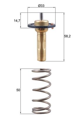 Thermostat, coolant - TX26589D MAHLE - 1707046, 31319944, 1692915 | K ...