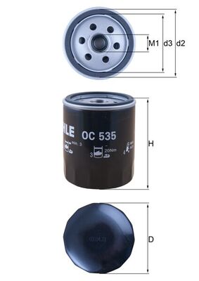 Oil Filter - OC535 MAHLE - 1339125, 1807516, 2192565 | K MOTORSHOP s.r.o.