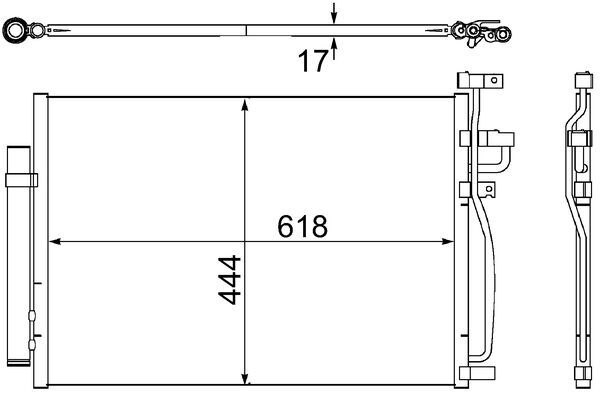 Condenser, air conditioning - AC489000S MAHLE - 20759646, 4803973 ...