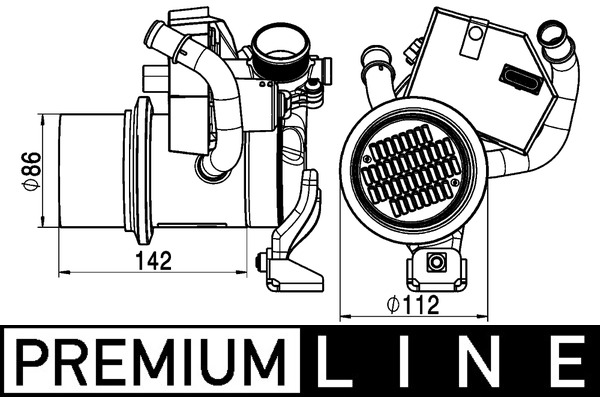 Cooler, exhaust gas recirculation - CE5000P MAHLE - 04L131512AM ...