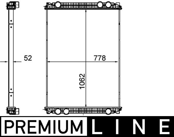 Radiator, engine cooling - CR1260000P MAHLE - A0519870001, BHT98476 ...