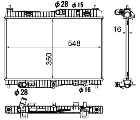 Radiator, engine cooling - CR1896000S MAHLE - 1540332, 1566662, 1671561 ...