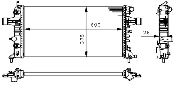 Radiator, engine cooling - CR228000S MAHLE - 09119482, 1300196 