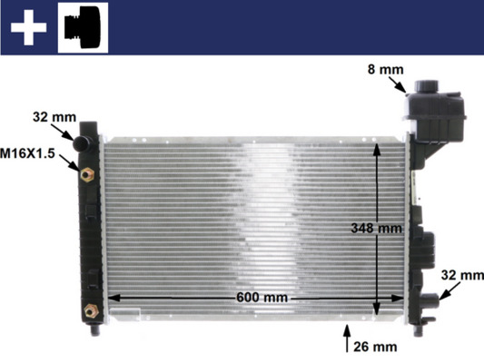 Kühler, Motorkühlung - CR323000S MAHLE - 1685000202, 1685000302 