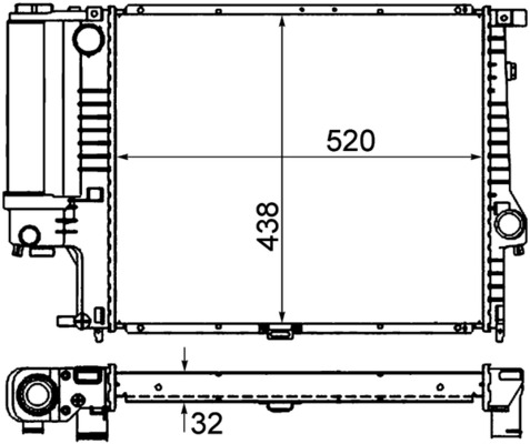 Radiator, engine cooling - CR327000P MAHLE - 1247376, 1719306, 1719308 ...
