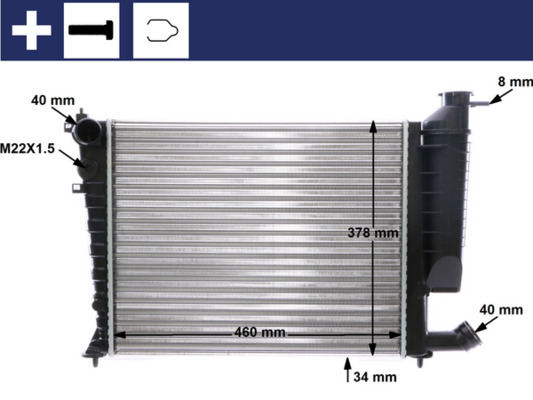 Radiator, engine cooling - CR478000S MAHLE - 1301.K0, 1301K0