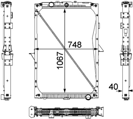 Radiator, engine cooling - CR819000P MAHLE - 1674136, 1692332, 1739550 ...