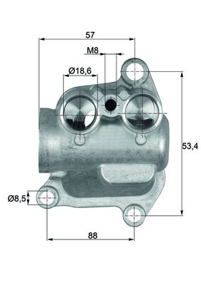 Thermostat, oil cooling - TO12100 MAHLE - 11427542267, 7542267 ...