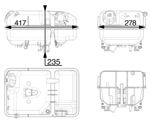 Expansion Tank, coolant - CRT237000P MAHLE - 1909460, 193419, 1939411 ...