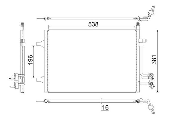 Condenser, air conditioning - AC692000S MAHLE - 1334196, 1334653 ...