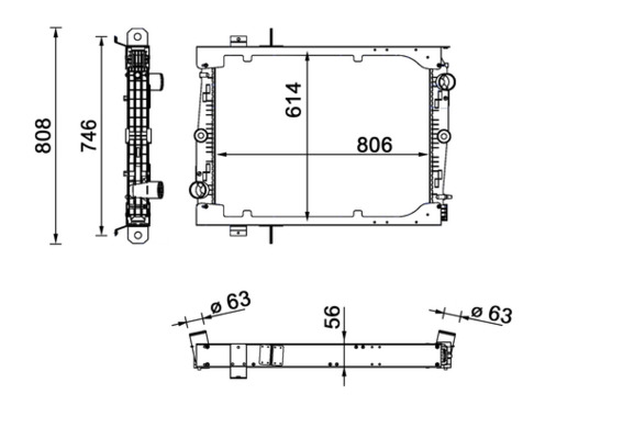 Radiator, engine cooling - CR1549000S MAHLE - 1241580, 1281400, 1348001 ...