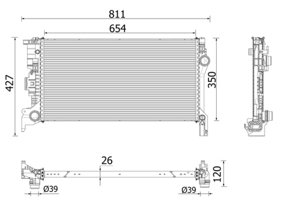 Radiator, engine cooling - CR2335000P MAHLE - 31368232, 32224829 ...