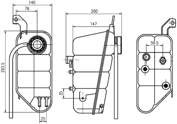 Expansion Tank, coolant - CRT118000S MAHLE - 2205000049, A2205000049 ...