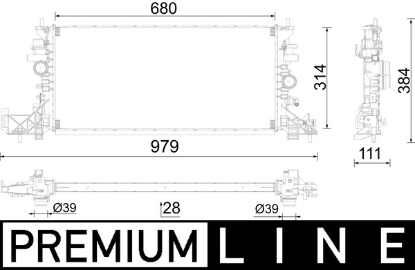 Radiator, engine cooling - CR2597000P MAHLE - 13453906, 550144 | K ...