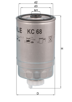 Fuel Filter - KC68 MAHLE - 0813041, 6439306, 73300482