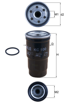 Palivový filtr - KC100D MAHLE - 190686, 2330026110, 2339033060