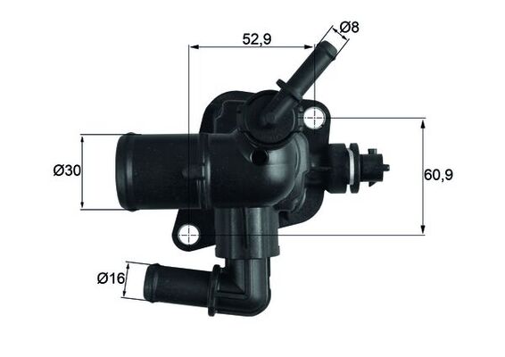 TI25188D, Termostat, chladivo, Termostat, MAHLE, 0000055233327, 1338.G9, 1338G9, 55233327, 0055233327, 1607738580, 725364, 7.8809, 97088K, TH48888G1, TH7240.88J, V24-99-1271, 727041