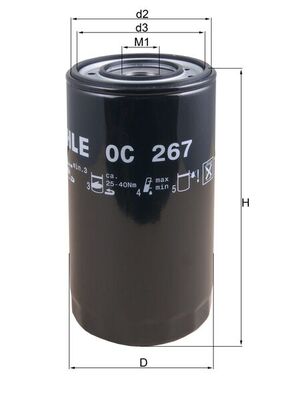 Olejový filtr - OC267 MAHLE - 01902102, 1902102, 5001846646