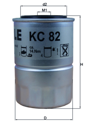 Fuel Filter - KC82D MAHLE - 0K55123570, 12957455710, 2330387701