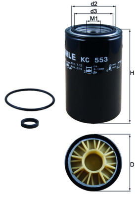 Fuel Filter - KC553D MAHLE - 108614W91, 11E1-70230, 5006002224