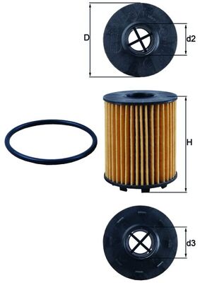 Oil Filter - OX371D MAHLE - 0006000633302, 0071765460, 1539600