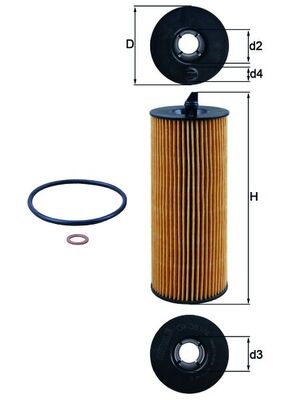 Oil Filter - OX361/4D MAHLE - 11427805707, 11427807177, 7807177