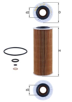 Oil Filter - OX368D1 MAHLE - 11427787697, 55200423, 71740470